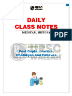 Medieval History 02 - Daily Class Harsha, Chalukyas and Pallavas