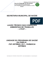 LTCAT da Unidade do Programa de Saúde da Família PSF Ártemis I e II – Farmácia Ártemis