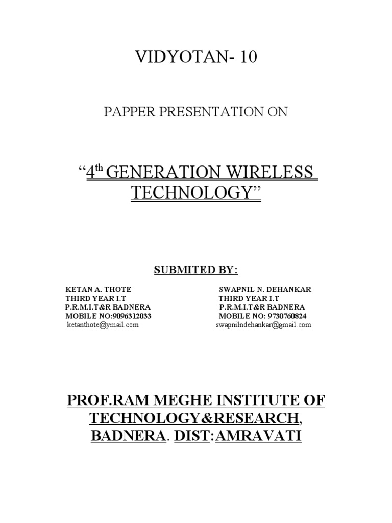4g Technology Pdf 4 G 3 G