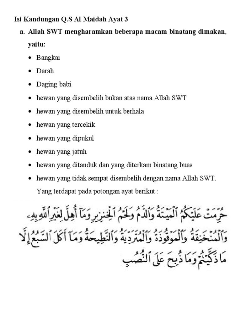 Al Maidah Ayat 3 Pdf