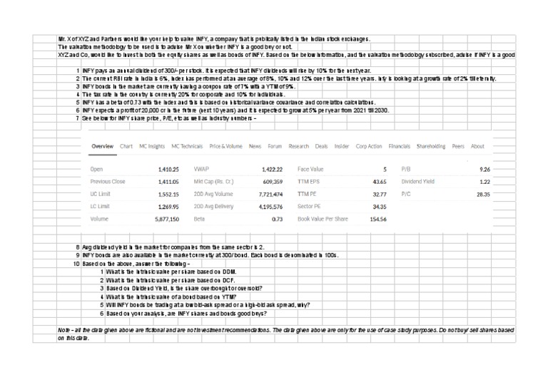Valuation Case Study PDF