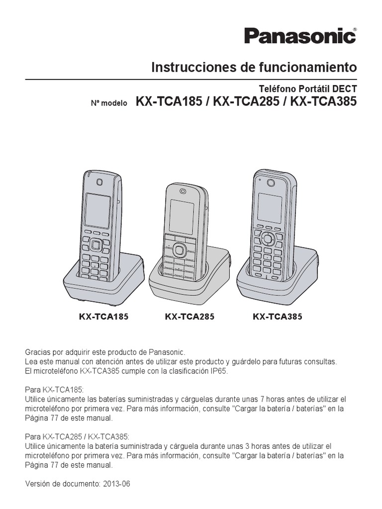 Kx-Tca185 285 385ce | PDF | Residuos | Cargador de batería