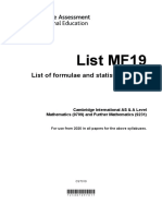 List of Formulae