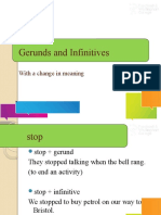 Gerunds and Infinitives With A Change in Meaning
