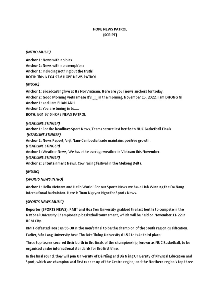 Broadcasting Script | PDF | Cambodia | Vietnam