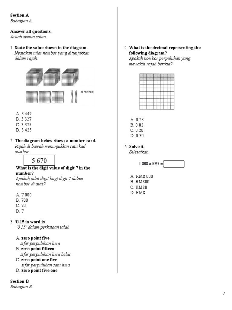 Uasa Math Form 3