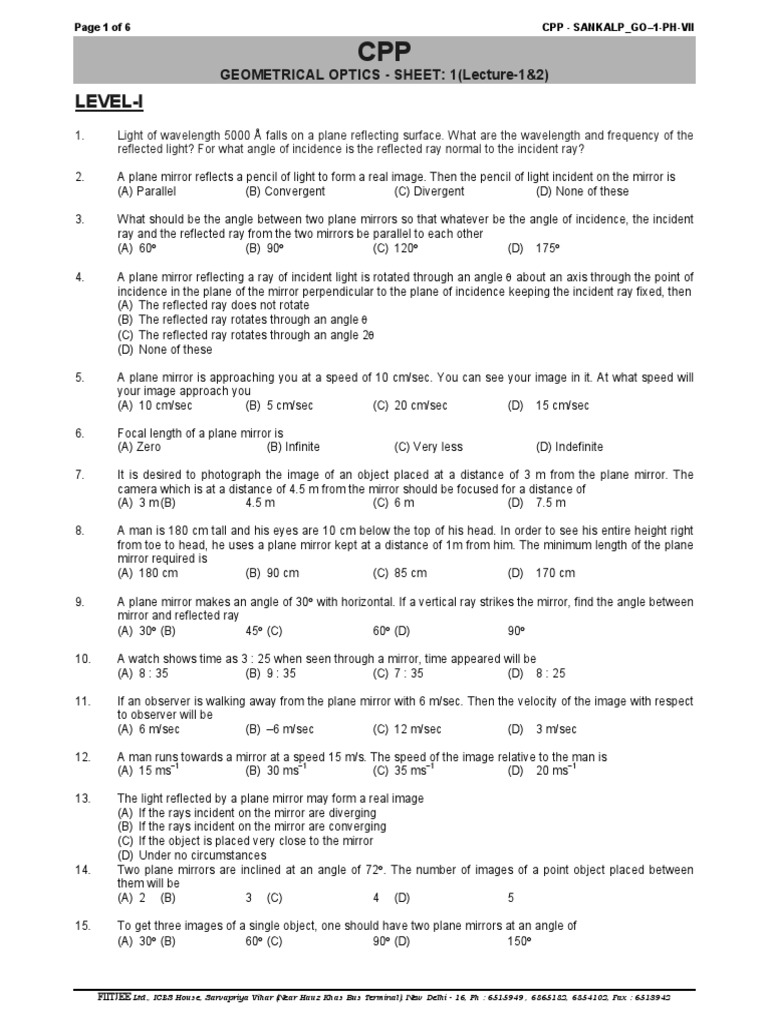 Plane mirror 1 q pdf mirror atomic