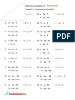 Solving Simultaneous Equations A Answer Sheet