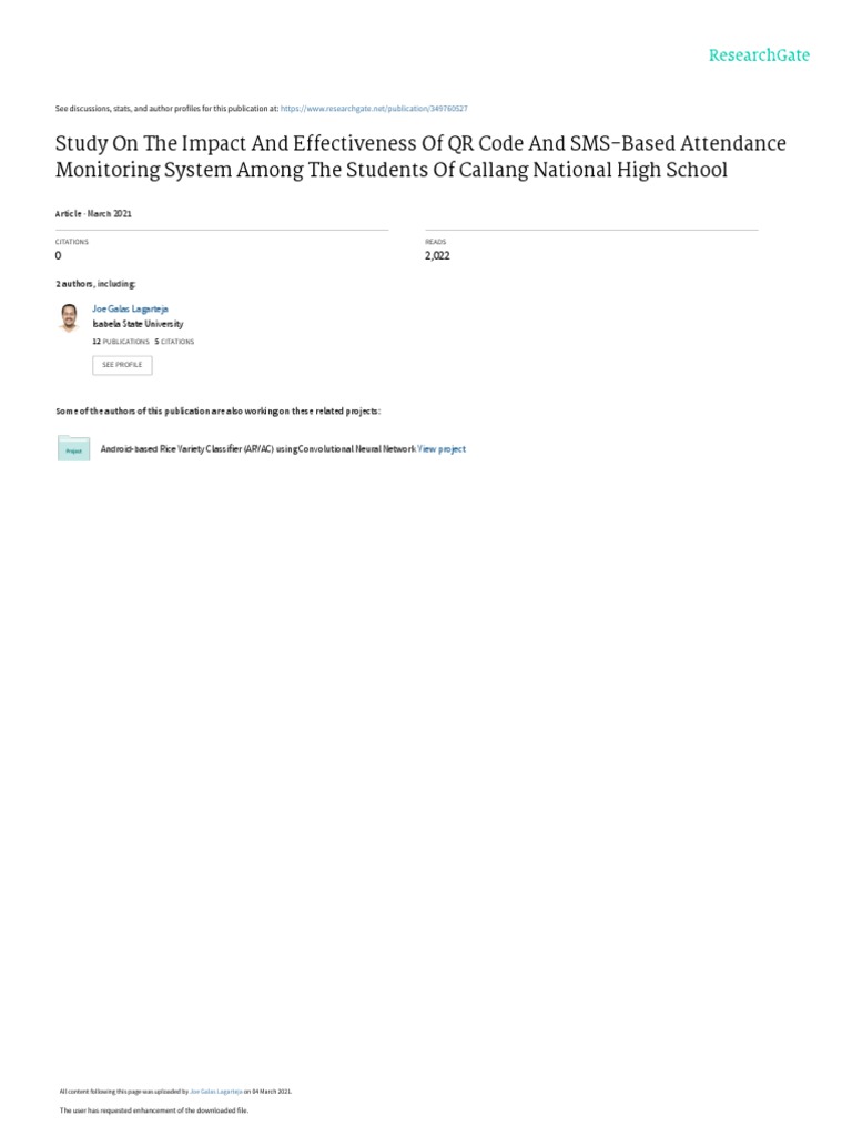 Study On The Impact and Effectiveness of QR Code and Sms Based ...