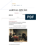 Da Inutilidade Da Filosofia À Utilidade Da Ignorância em Tempos de Pandemia - Jornal Opção