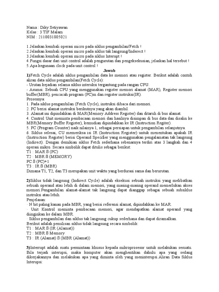 Pertemuan 15 Operasi Unit Kontrol Pdf