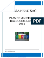 Plan de Manejo de Residuos Solidos 2012