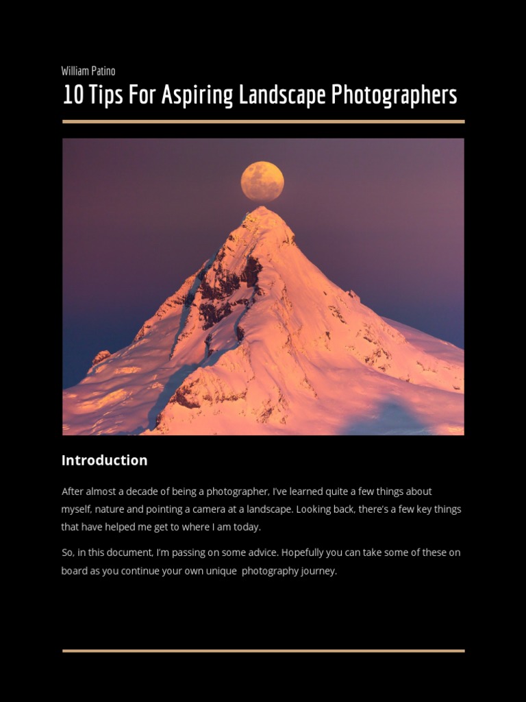 WP 10 Tips For Aspiring Photographers PDF Sky Sunset