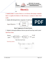 Sheet (1) : 1. Define Control System?