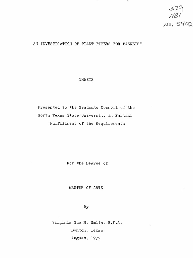 Basketry Materials Thesis PDF Basket Weaving Plants