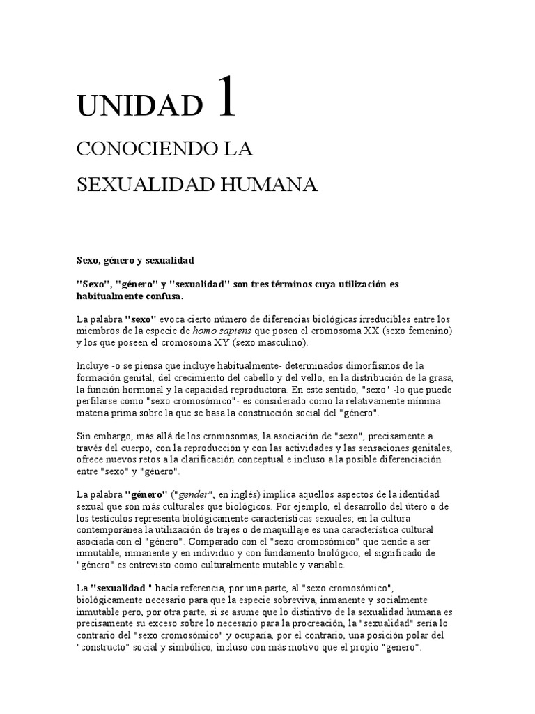 Explorando los conceptos de sexo, género y sexualidad humana | PDF | La ...