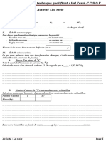 La Mole Unite de Quantite de Matiere Activites 1