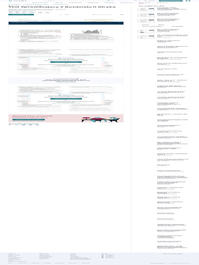 Test Sprawdzajacy Z Rozdzialu II Afryka PDF PDF
