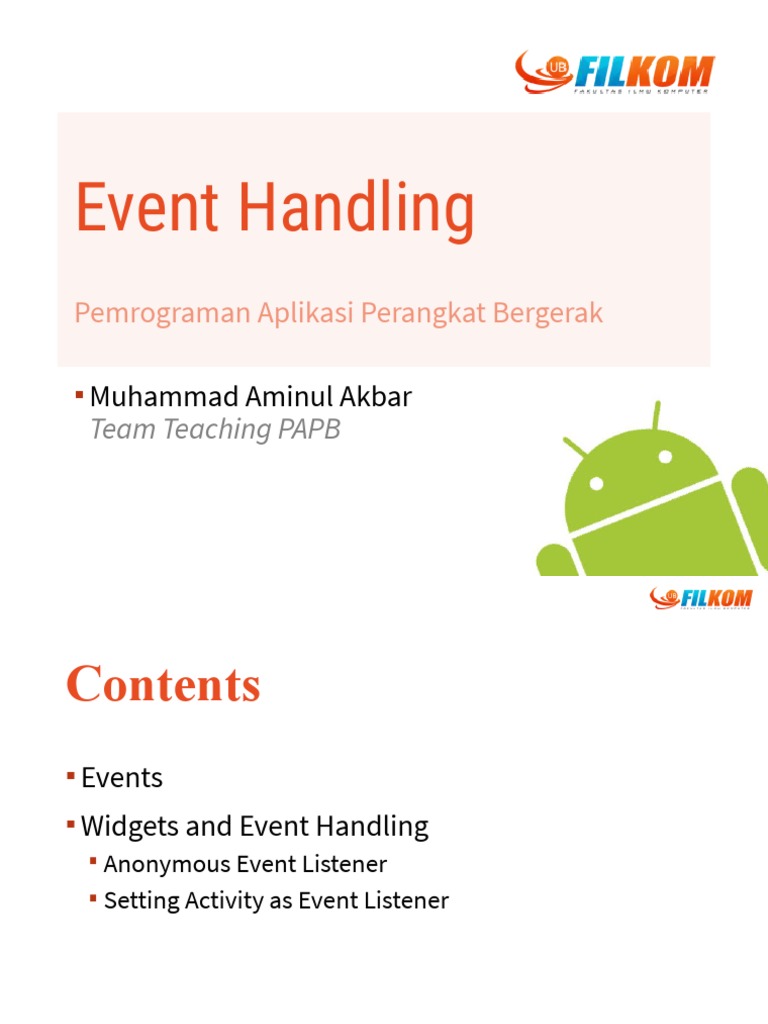 Event Handling in Mobile App Development | PDF | Graphical User ...