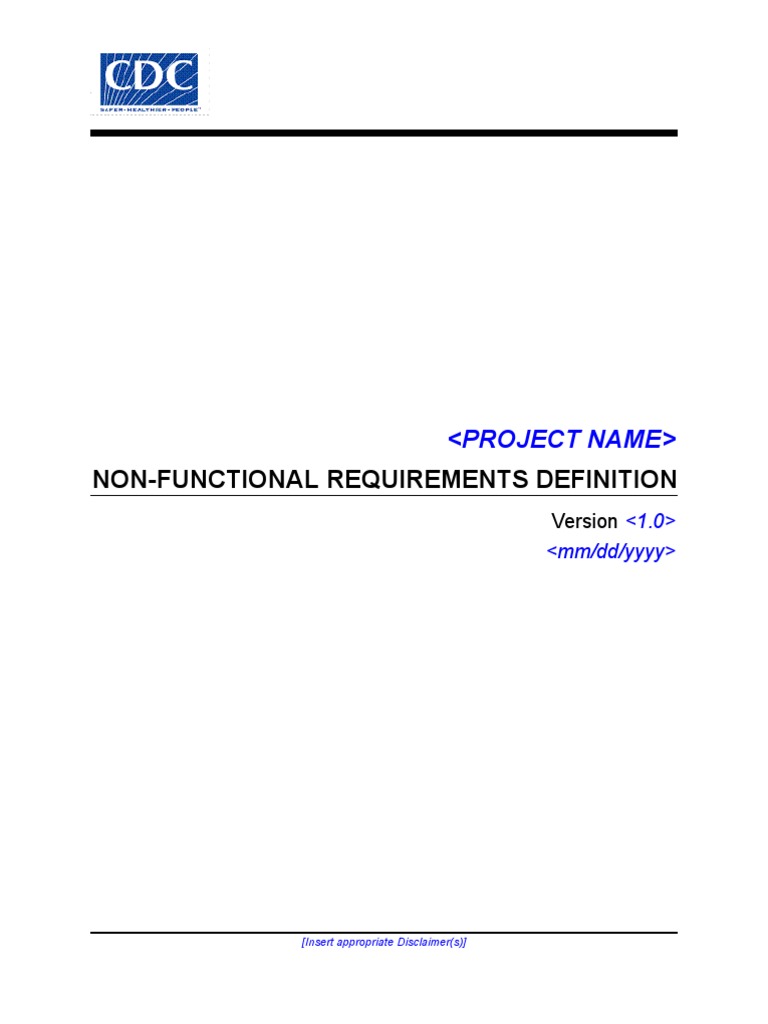 CDC UP Non-Functional Requirements Definition Template | PDF ...