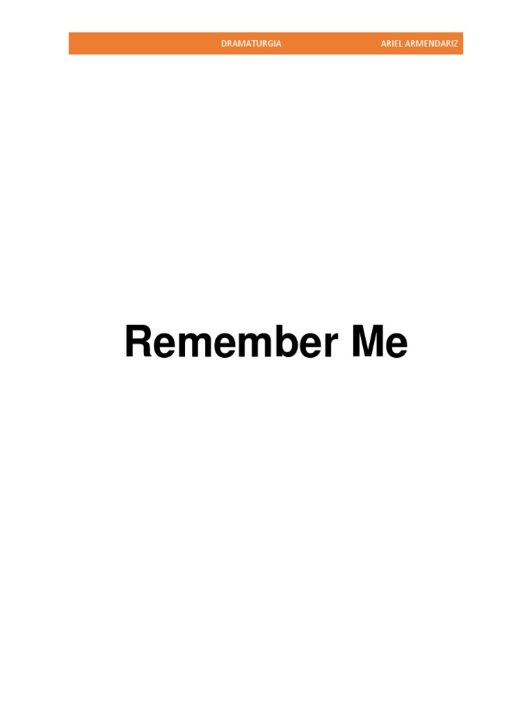 Remember Me PDF Amor