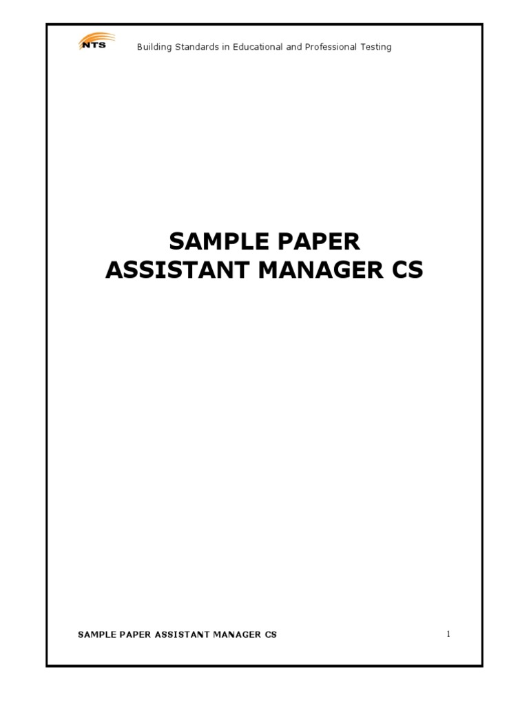 Sample Paper Assistant Manager CS | PDF | Microsoft Sql Server ...