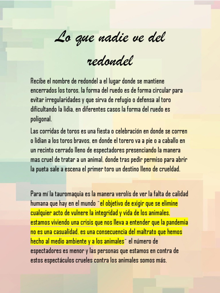 Crueldad en las Corridas de Toros | PDF | Toreo