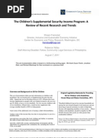 Download The Childrens Supplemental Security Income Program A Review of Recent Research and Trends by Center for Economic and Policy Research SN62032396 doc pdf