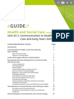 AS 2 Communication in Health, Social Care and Early Years Settings Eguide