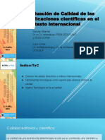 Evaluación de Calidad en Revistas Cientificas