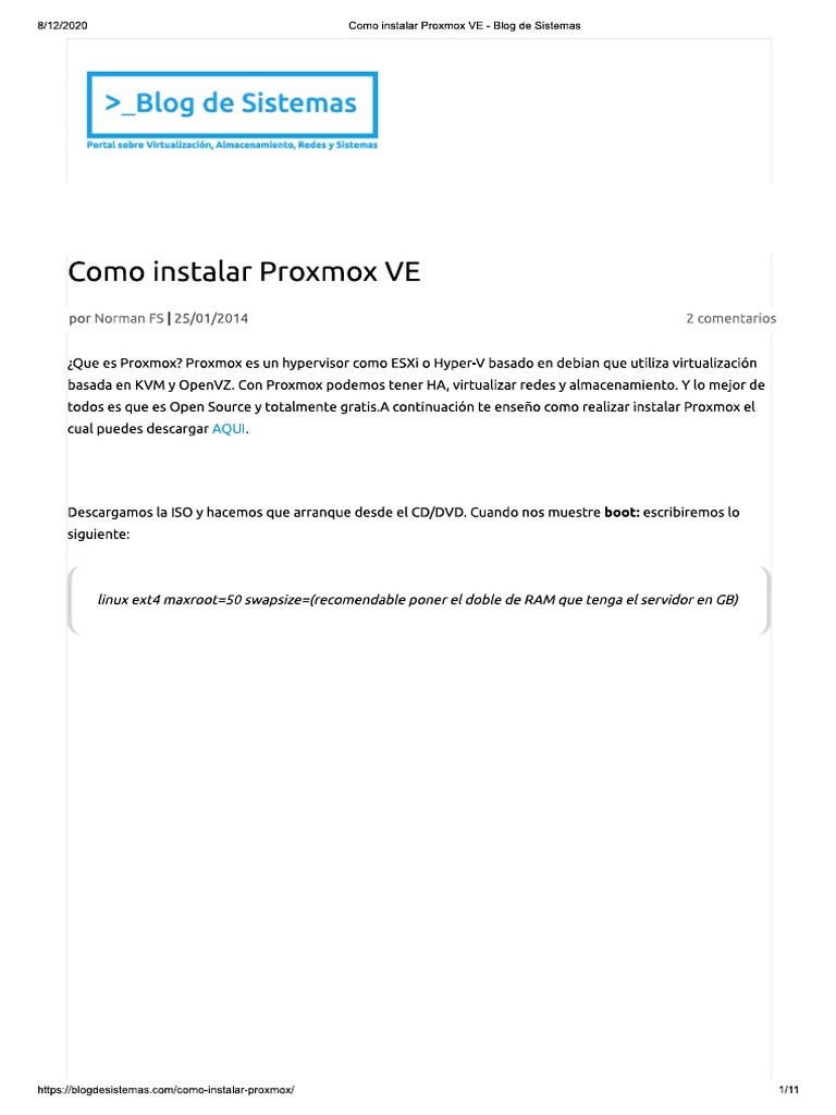 Como Instalar Proxmox VE | PDF