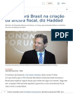 FMI Ajudará Brasil Na Criação Da Âncora Fiscal, Diz Haddad