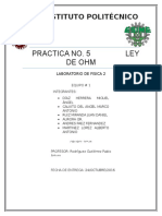 Practica 5 LEY OHM Fisica II