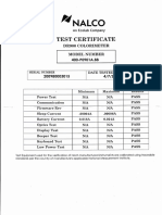Certificat de Test - DR900 COLORIMETER