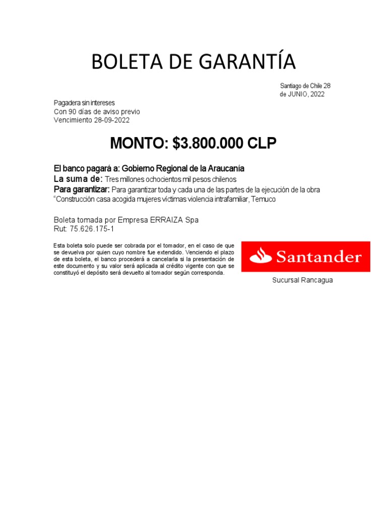 BOLETA DE GARANTIA PDF