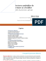 Proiectarea Unităţilor de Învăţare Şi A Lecţiilor G