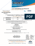 Certificado-Roseta PLAFON