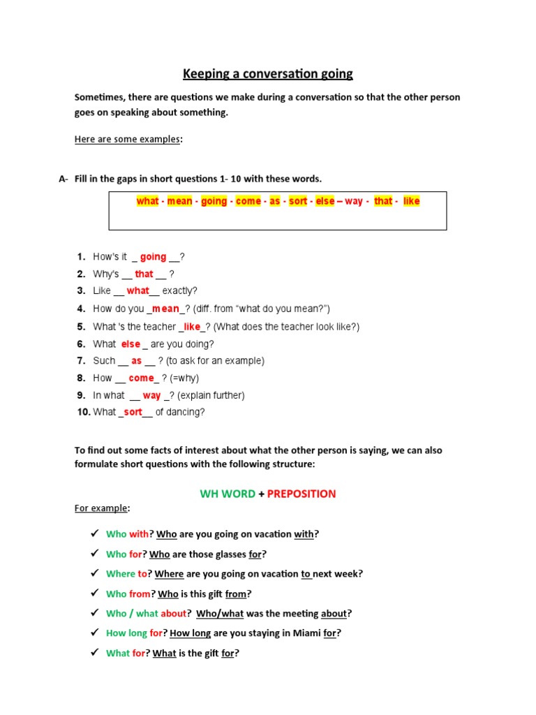 Keeping Conversations Engaging | PDF | Question | Linguistics