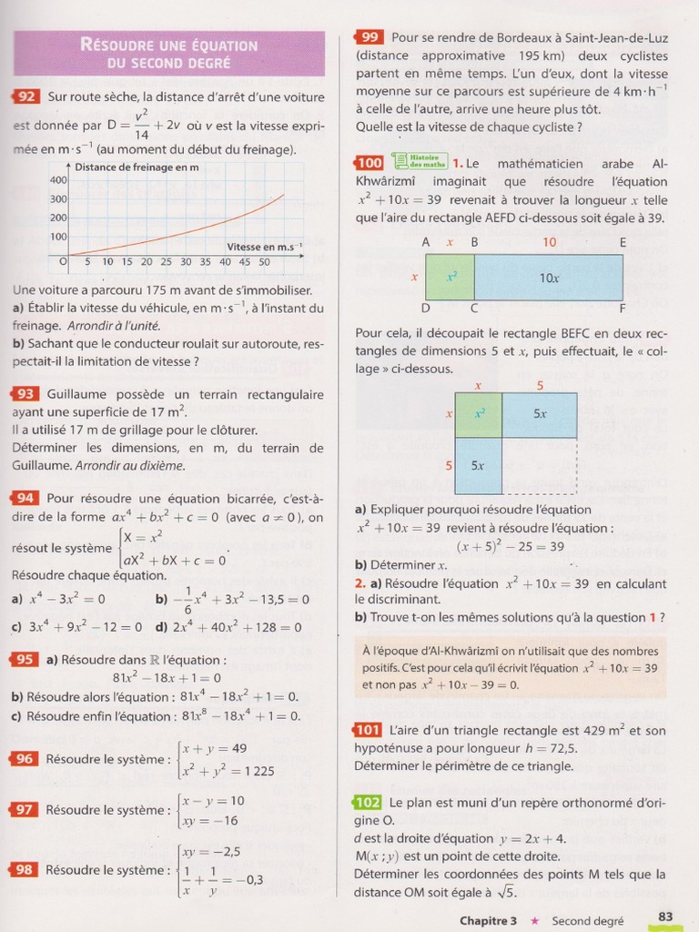Distance d'arrêt et équations mathématiques | PDF | Vitesse | Mathématiques