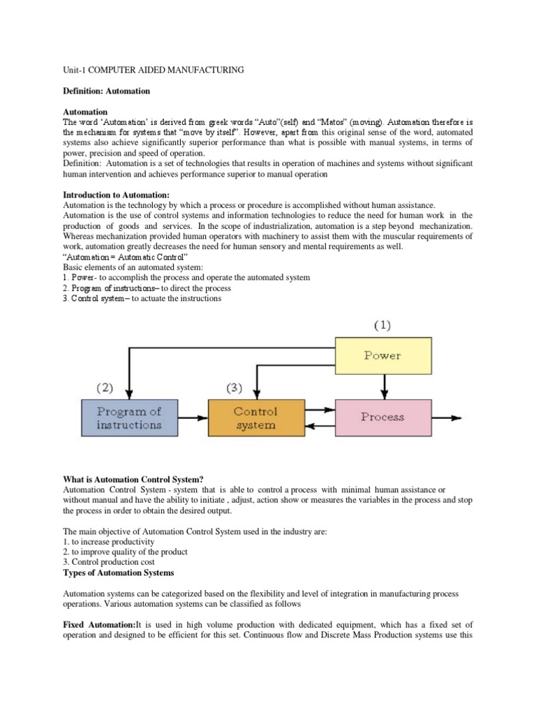 Notes Unit 1 | PDF | Automation | Control System
