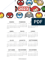 Calendario Avengers 2023