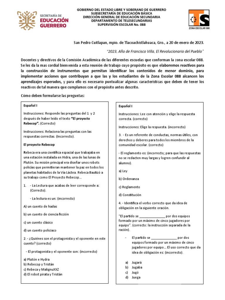 Preguntas Correctas e Incorrectas. | PDF