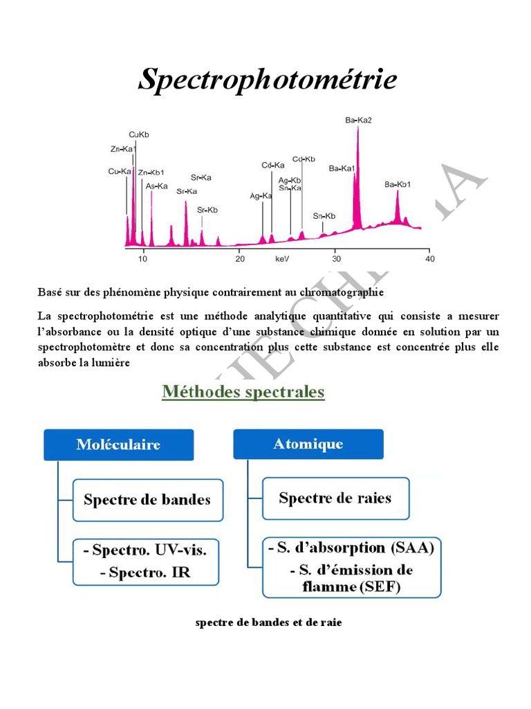 Spectro Uv Visible | PDF | Spectroscopie ultraviolet-visible | L'absorbance