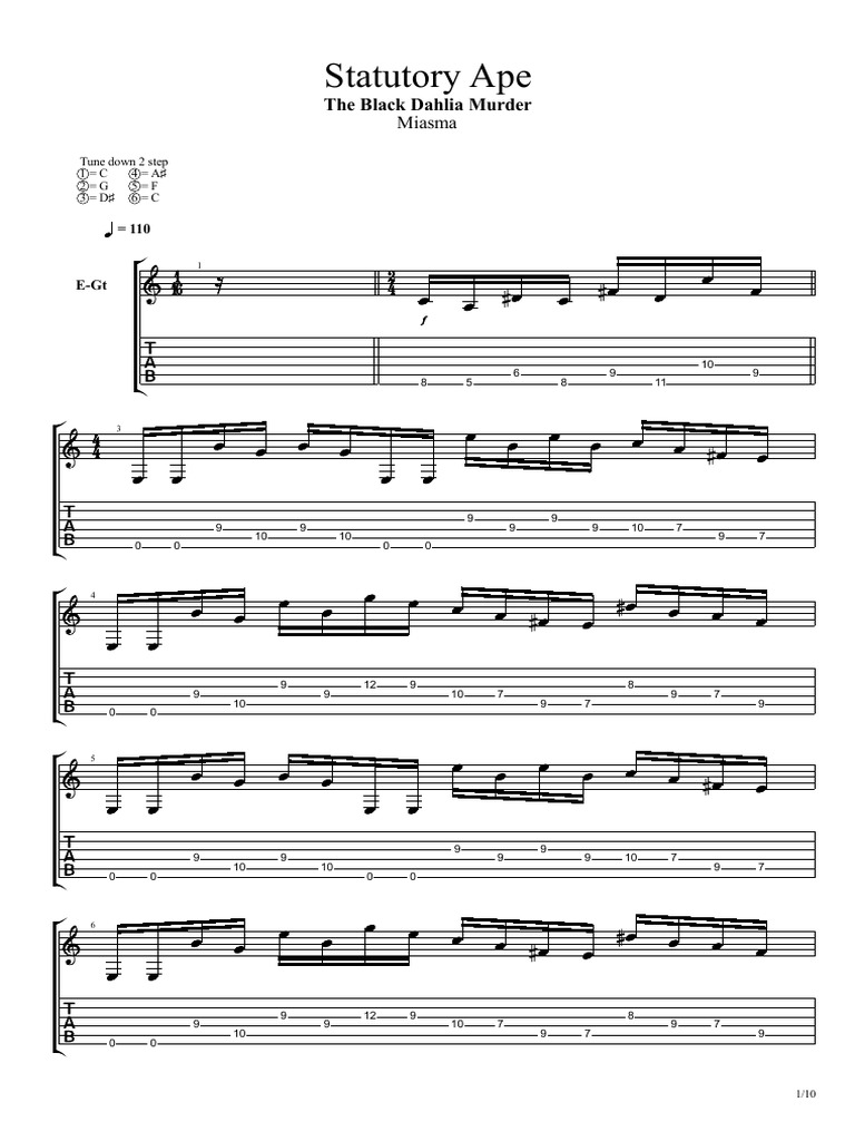 Statutory ape the black dahlia murder miasma tune down 2 step pdf