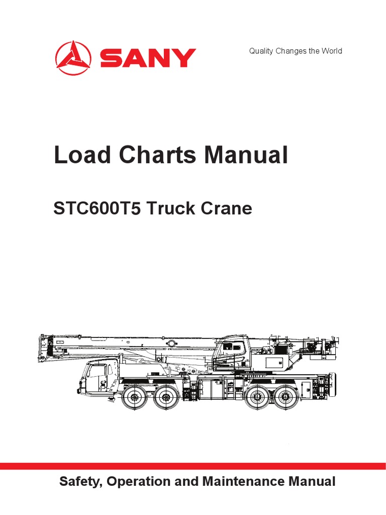 STC600T5 Truck Crane Load Charts Guide | PDF | Crane (Machine ...