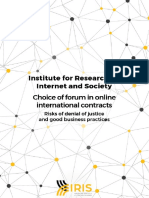 Choice of forum in online international contracts risks of denial of justice and good business practices
