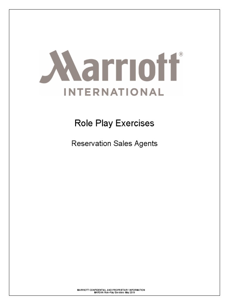 Marriott Reservation Role-Play Guide | PDF | Marriott International | Hotel
