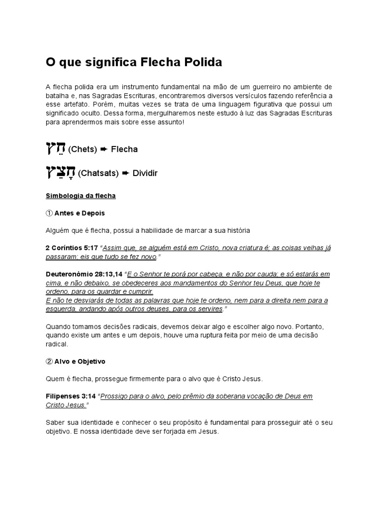 O Que Significa Flecha Polida | PDF | Jesus | Deus