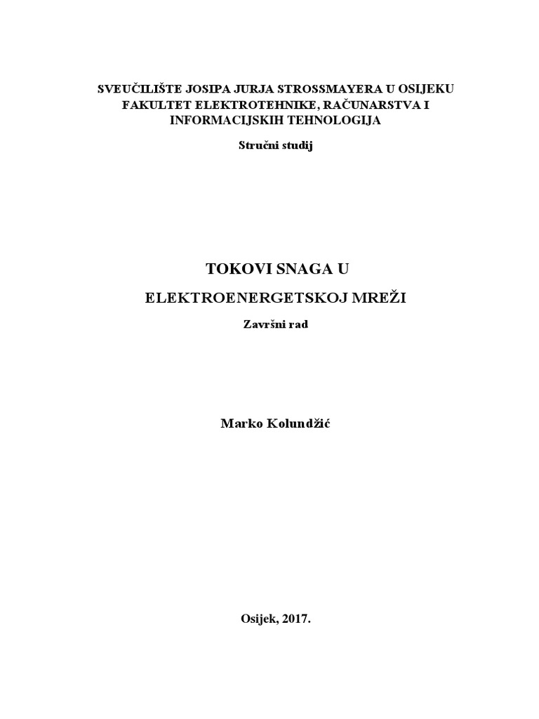 Tokovi Snaga Kolundzic Marko Etfos 2017 Zavrs Struc | PDF